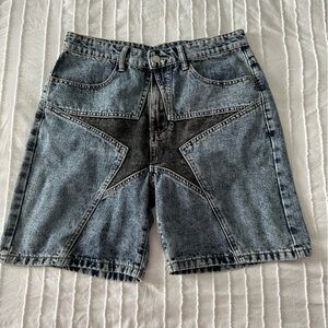 Star denim shorts